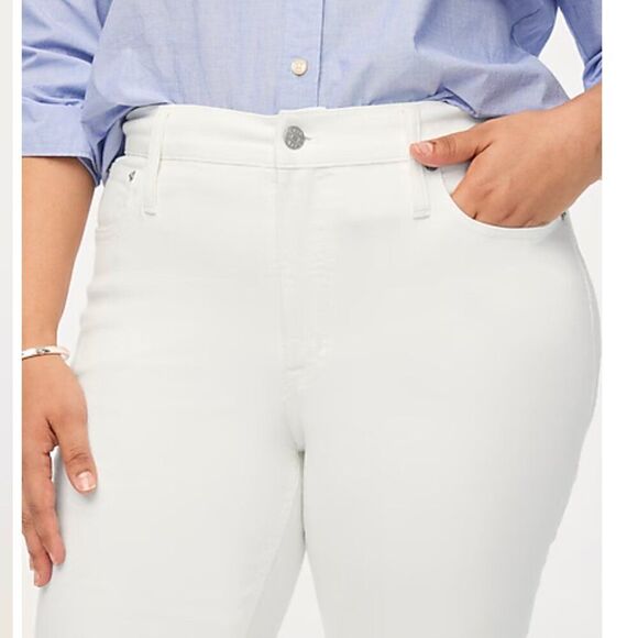 J. Crew Factory BP363 Tall Mid-rise Flare Crop signature stretch white jeans 29 - Picture 5 of 12